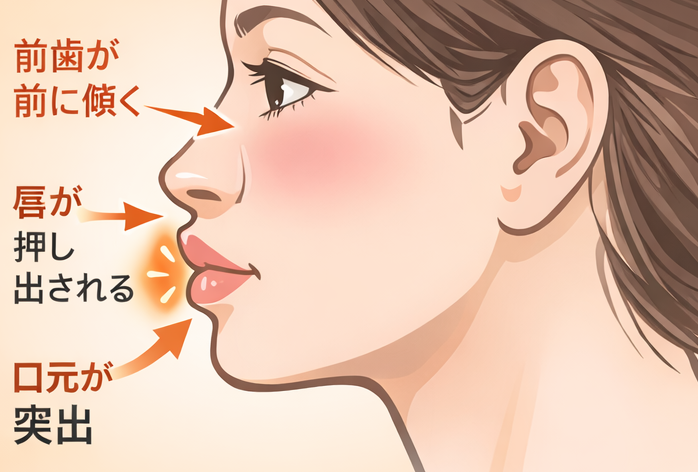 非抜歯で治療を行うと、歯列を前方に広げることでスペースを確保する